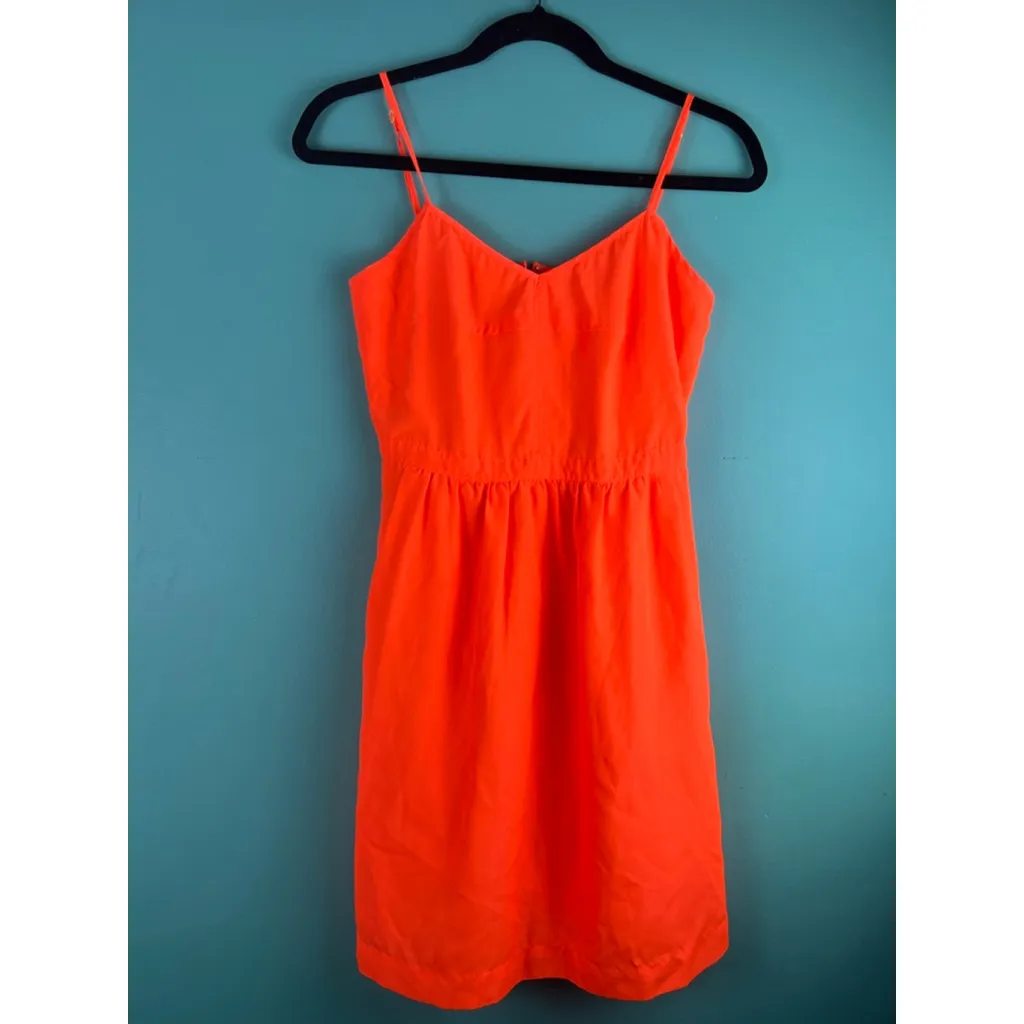 Women's J.CREW Orange Mini Dress Size 2 - Image 5
