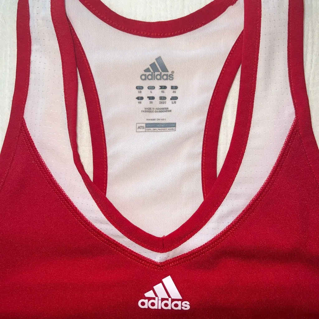 Adidas Red & White ATS Cool Racerback Tank Top | Size L - Image 3