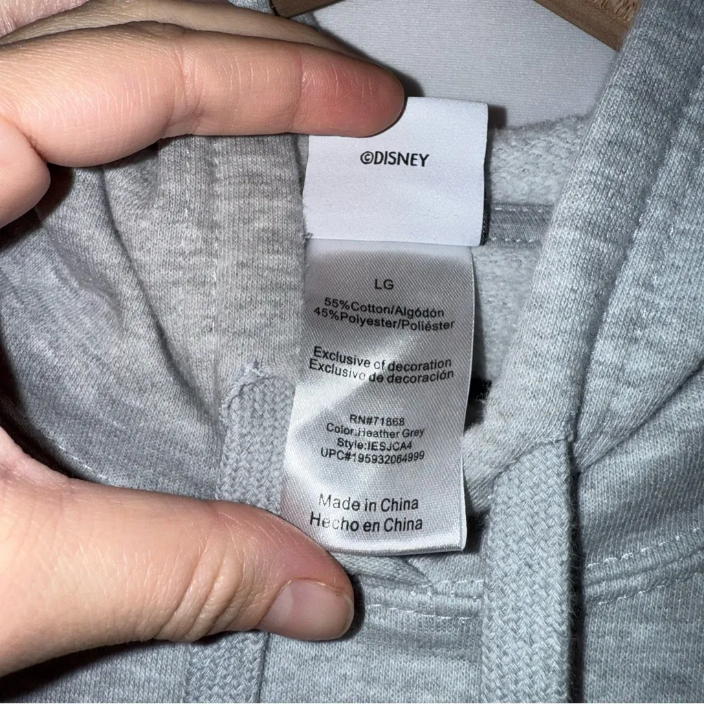 Heather Grey Disney Embroidered Minnie Mouse‎ Hoodie - Image 5