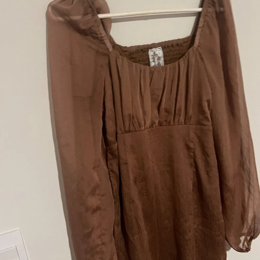 Sadie & Sage small mini dress Brown - Image 6