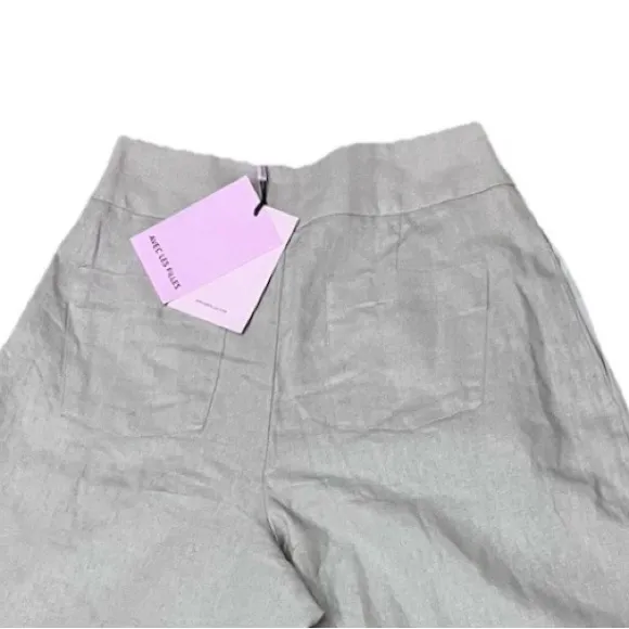 Avec les Filles Wide-Leg Linen Pants in Light Beige sz XS - Image 2
