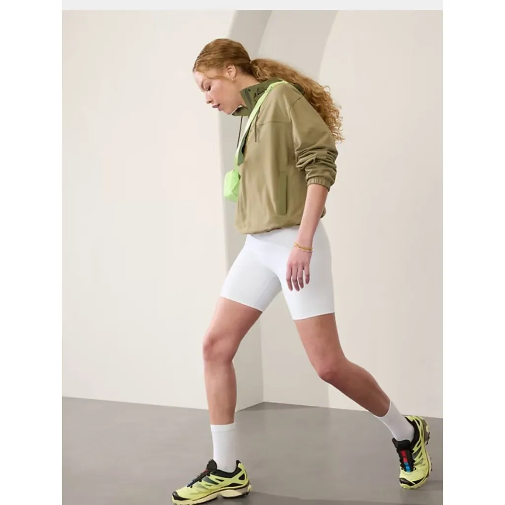 New Athleta M Cascade Cargo Terry Sweatshirt Medium Olive Branch Green - Image 2