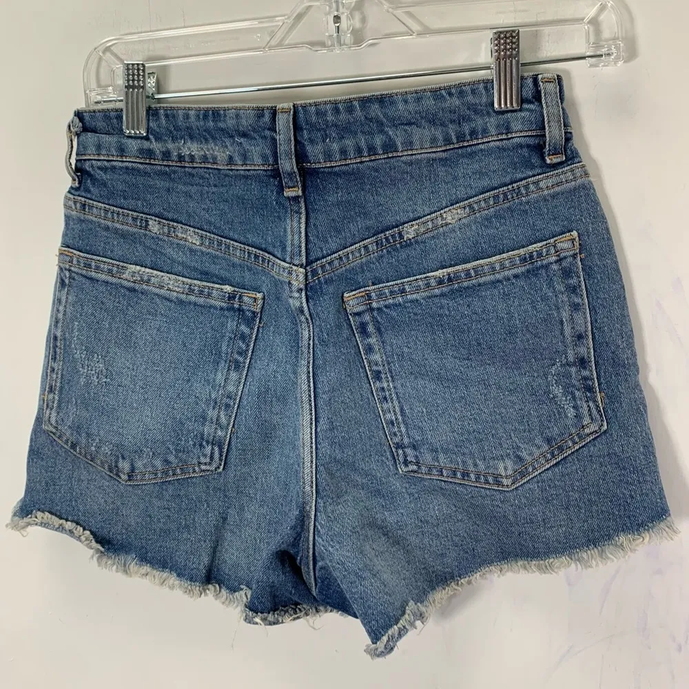 ZARA Denim distressed embellished high waisted shorts - Image 8