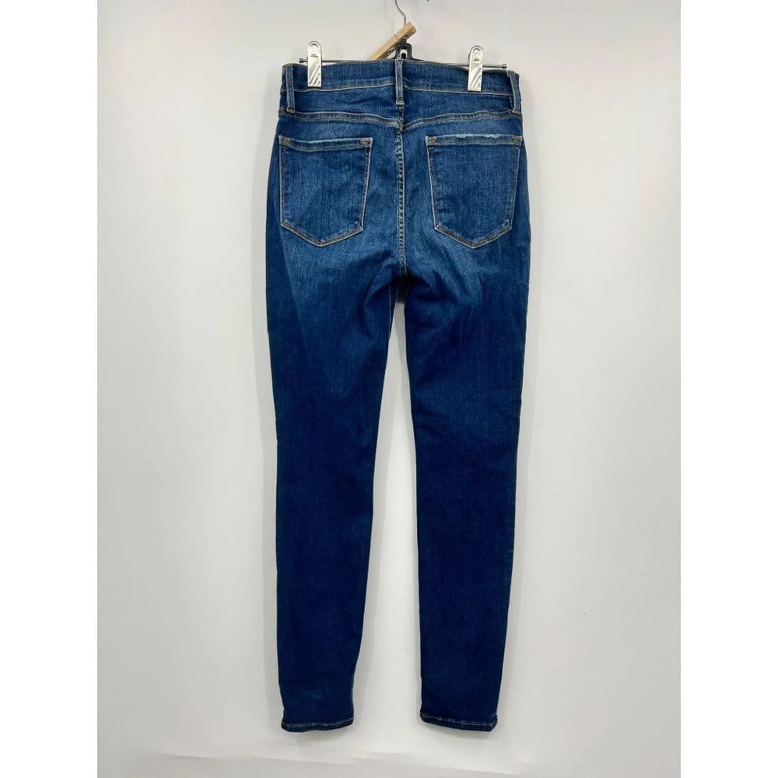 Frame Le Skinny de Jeanne Jeans Denim Skinny Napa Zipper Hem Size 28 Stretch - Image 8