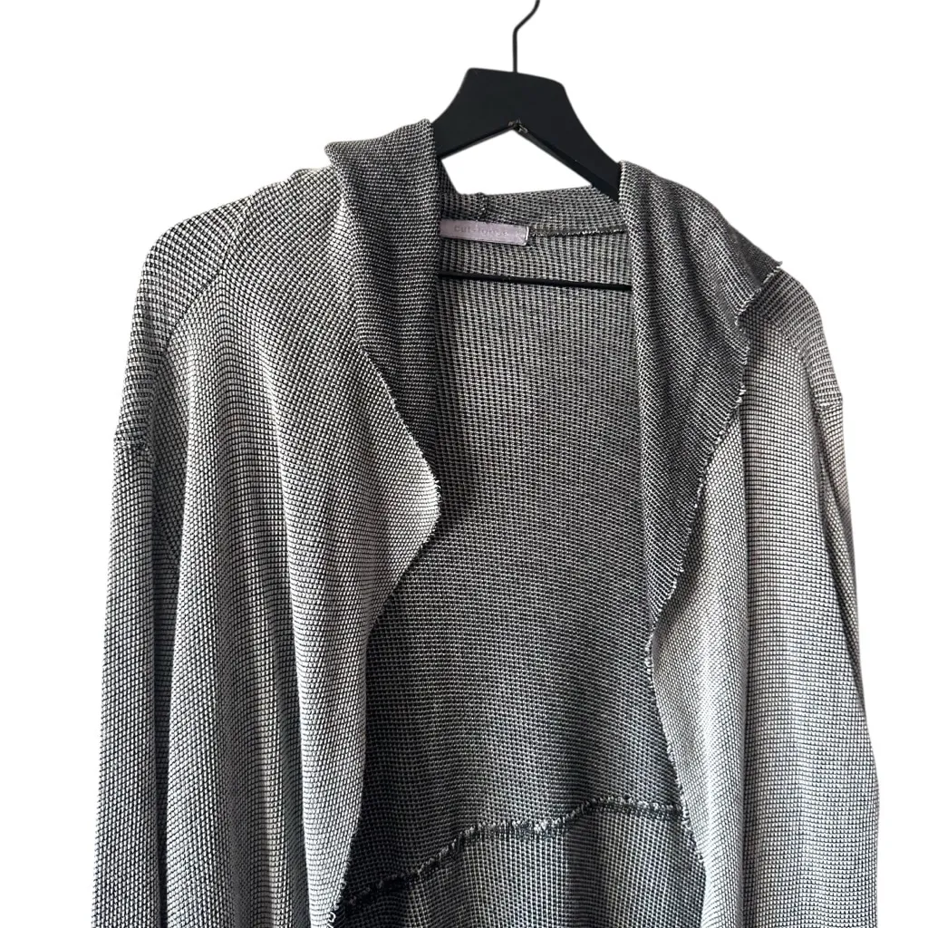 Cut Loose Gray Textured Open Front Hooded Cardigan Jacket M Size M - Image 2