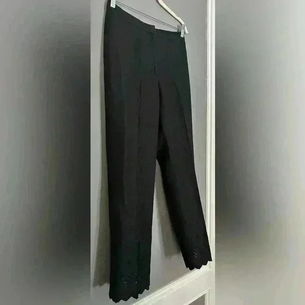 Ann Taylor Loft Linen Blend Black Women's Pants (369) - Image 2