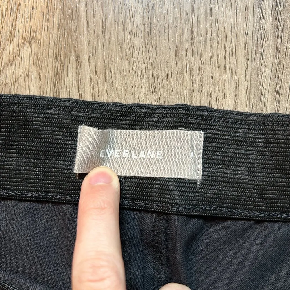 Everlane The Curvy Side-Zip Stretch Cotton Pant in Black Size 4 - Image 5