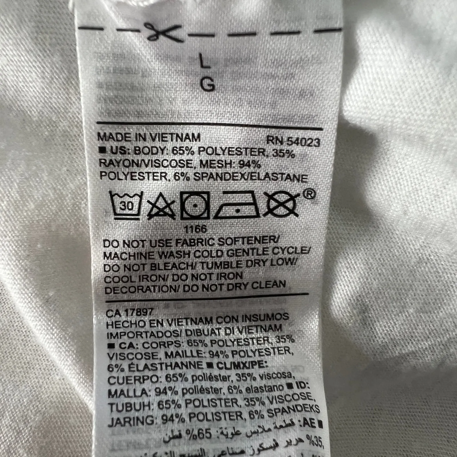 Old Navy Go-Dry Active Breathable Long Sleeve White Top Size Large - Image 7