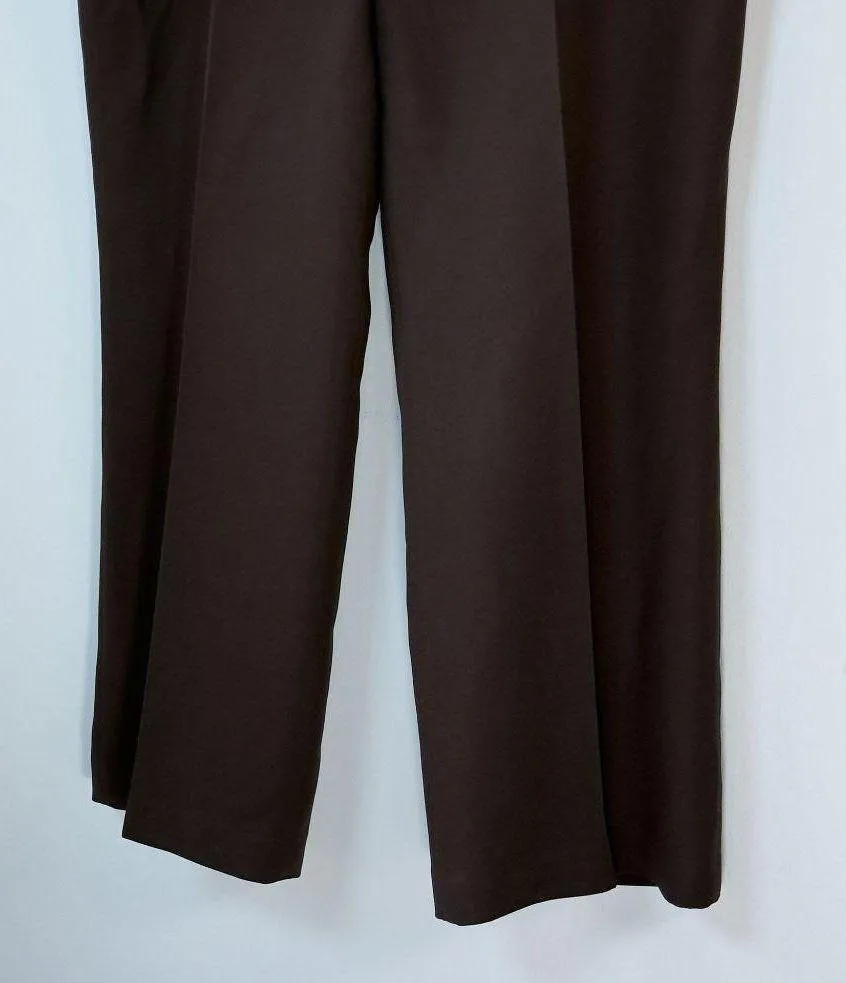 Brown Pleated Business Office Slacks Womens 16 Kasper Dress Plus Size Pants - Image 3
