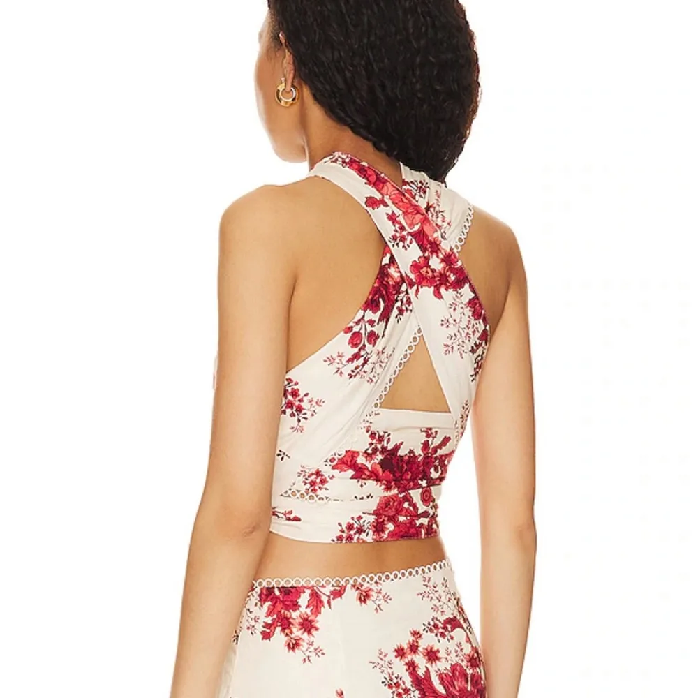LPA Revolve Top 532 in Red & Cream Floral Size XS - Image 3