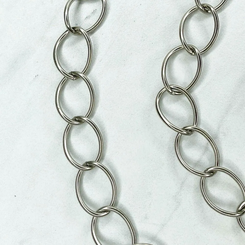 Silver Tone Simple Ball Charm Metal Chain Link Belt Extra Small/Small (XS/S) ✨ - Image 7