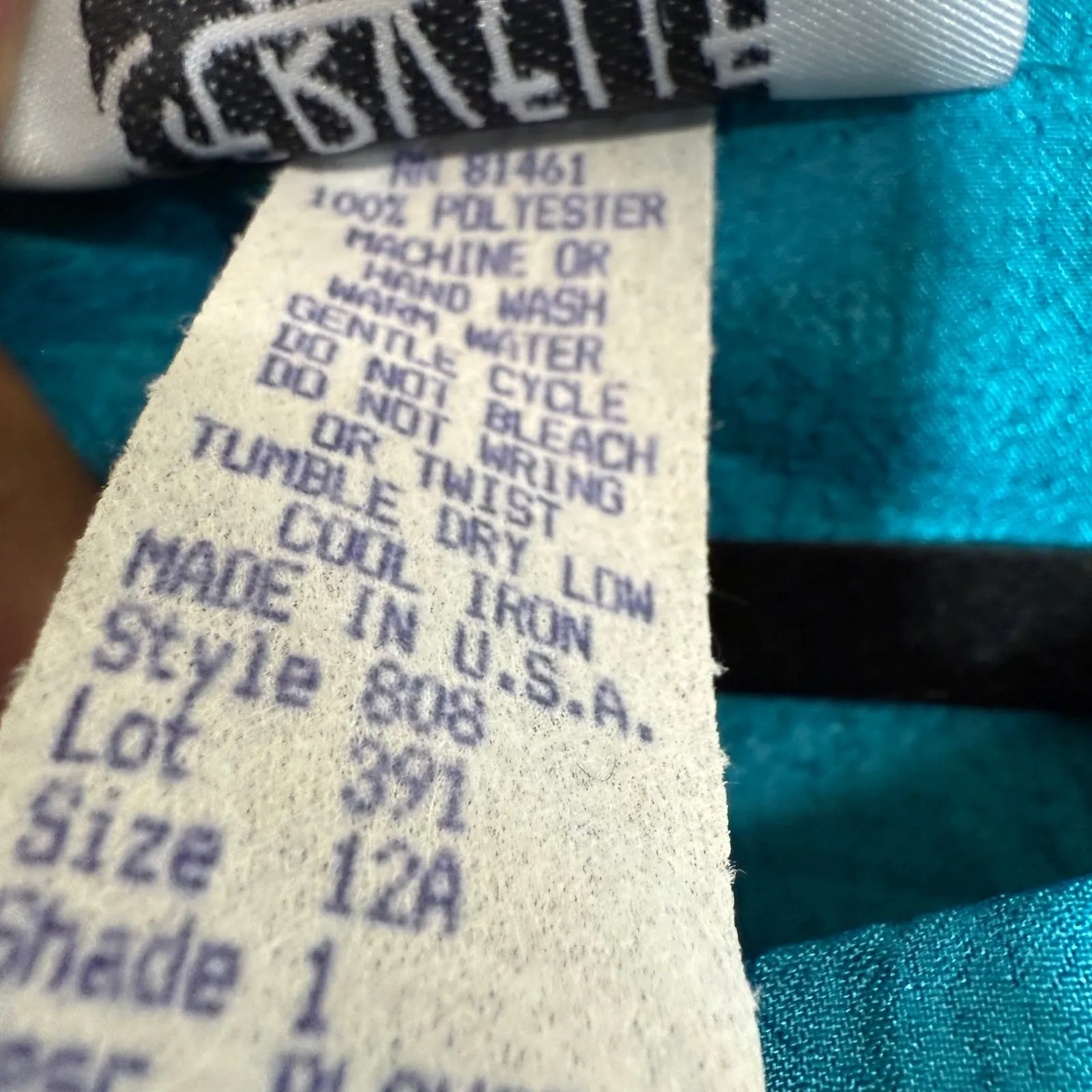 Vintage 80s Cervelle L Blouse Teal Purple Flower Sequin Kidcore Bold Funky USA Blue Size L - Image 10