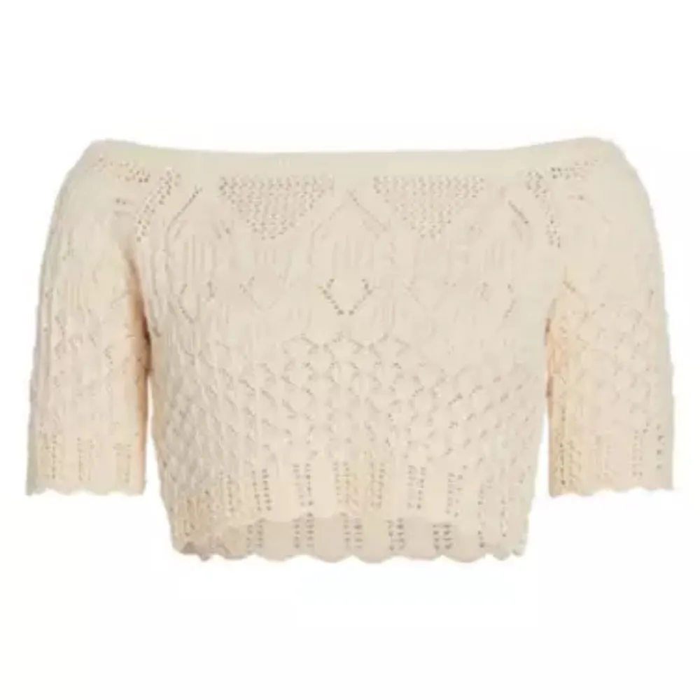 Ba&sh Paris 100% cotton Jensen Cropped knit Sweater in cream NEW - Image 2