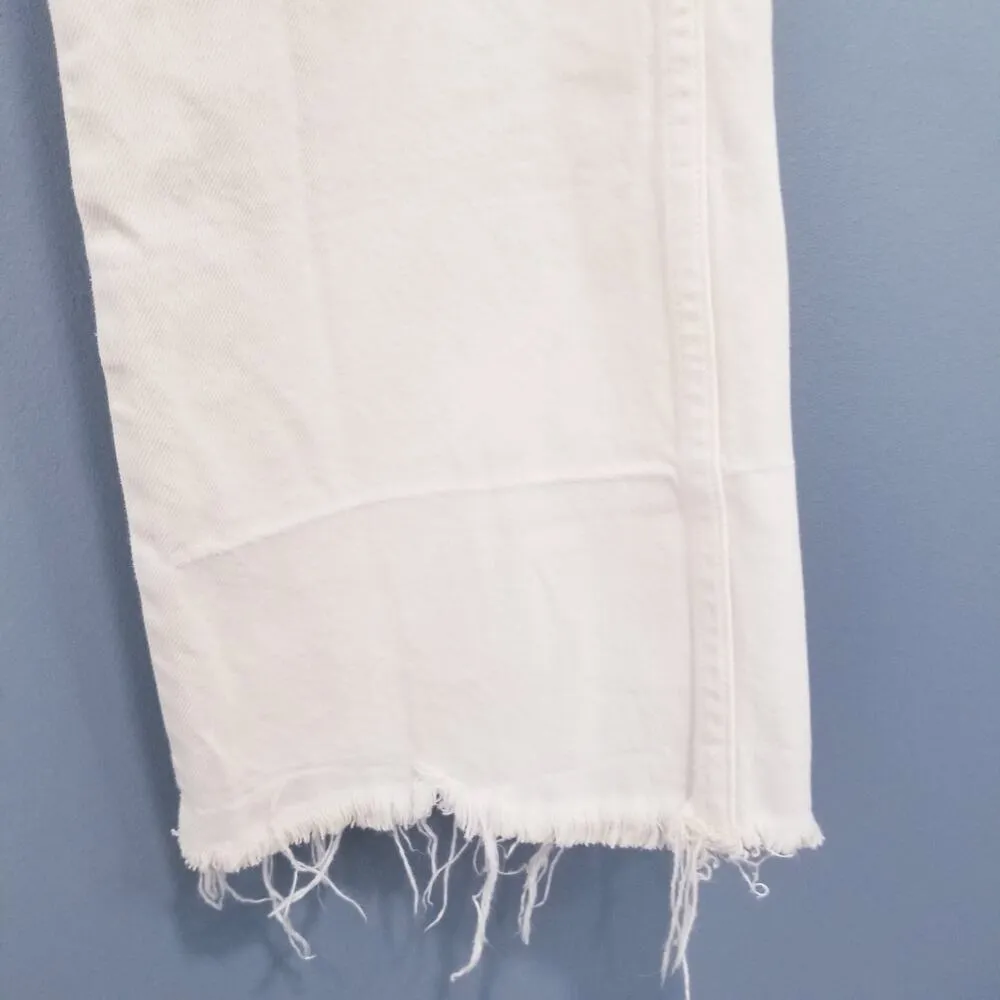 AMO Jeans Bella Vintage White Frayed Hem High Rise Denim Size 29 - Image 12