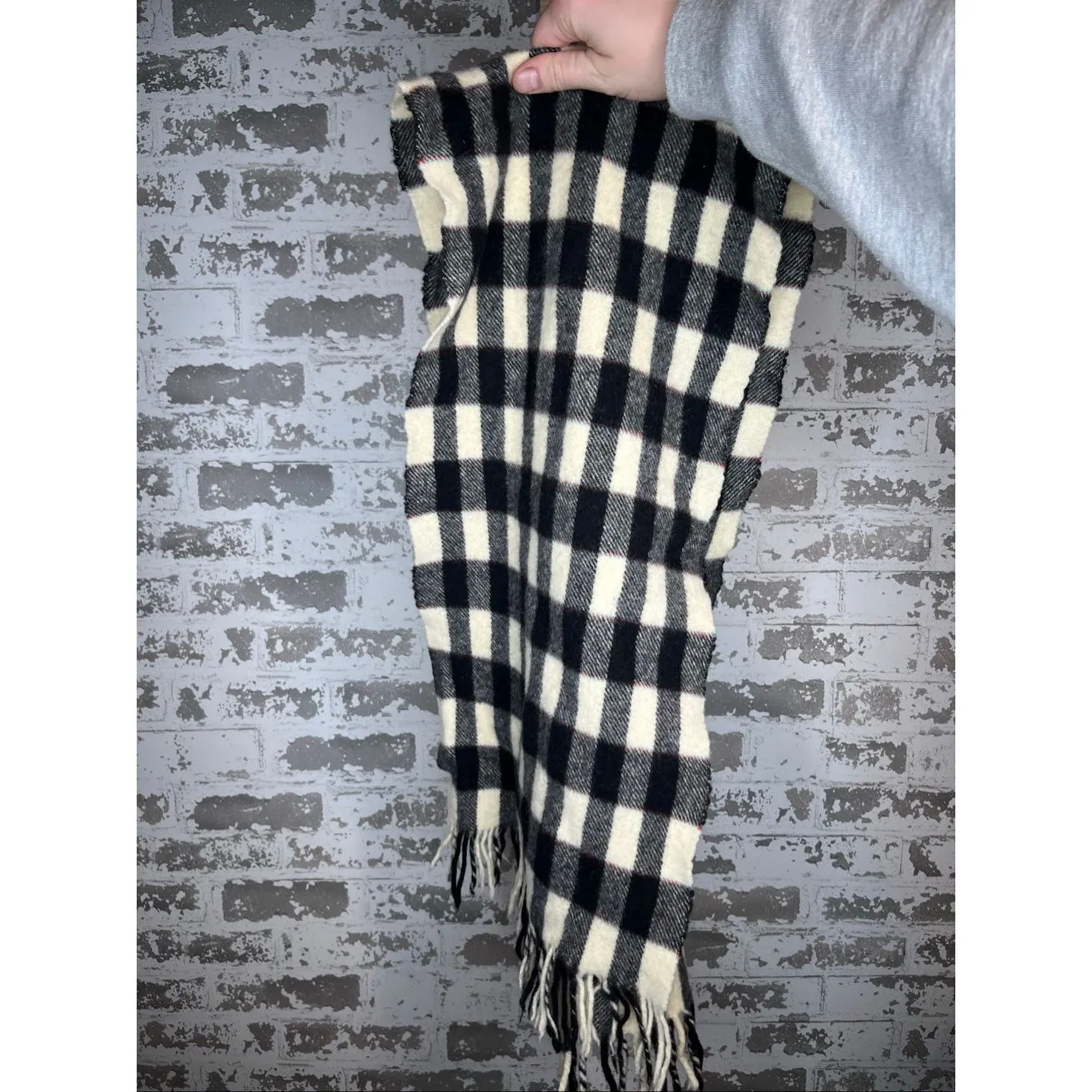 Lee Wright | plaid lambs wool scarf made in italy Black - Image 6