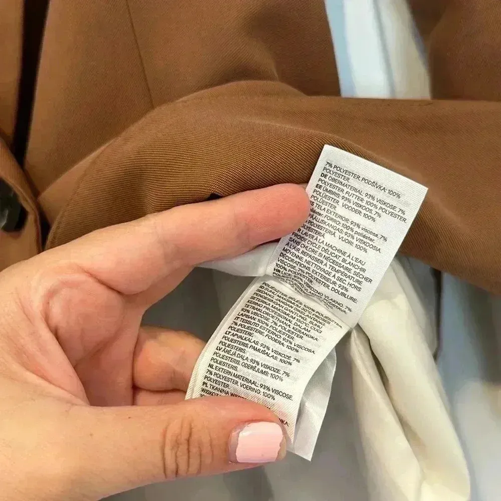 H&M Double-Breasted Jacket Brown Sz 2 - Image 8