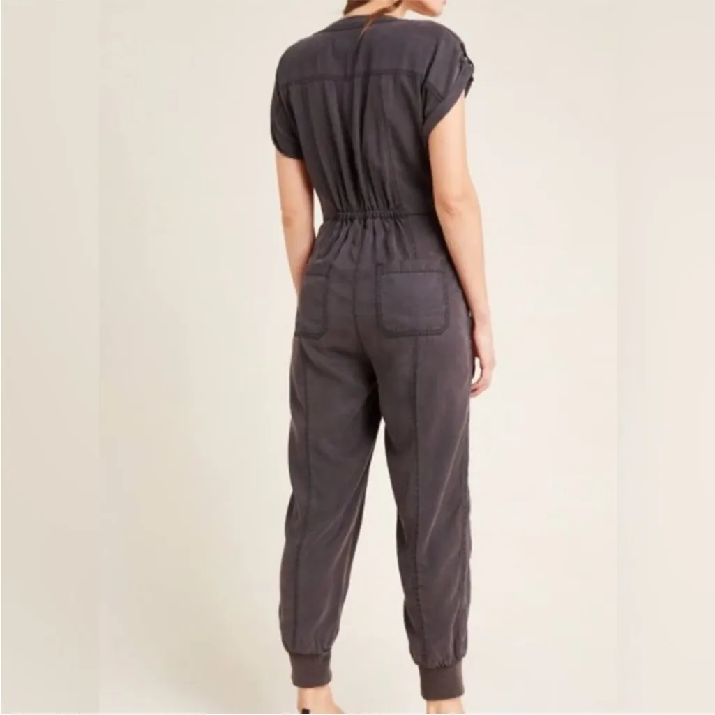 ANTHROPOLOGIE‎ Huxley Utility Jumpsuit in Washed Black size 8 - Image 3