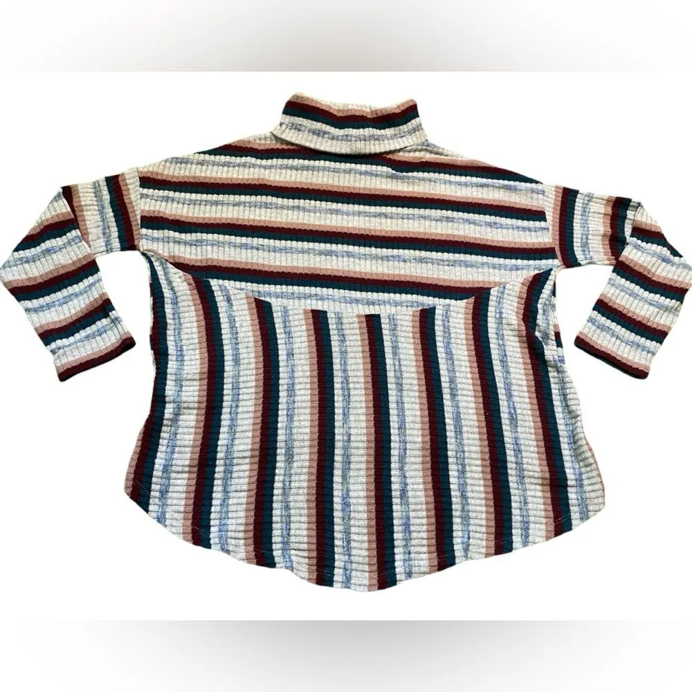 Anthropologie Saturday Sunday Pippa Hacci Striped Cowl Neck Ribbed Sweater - Image 5