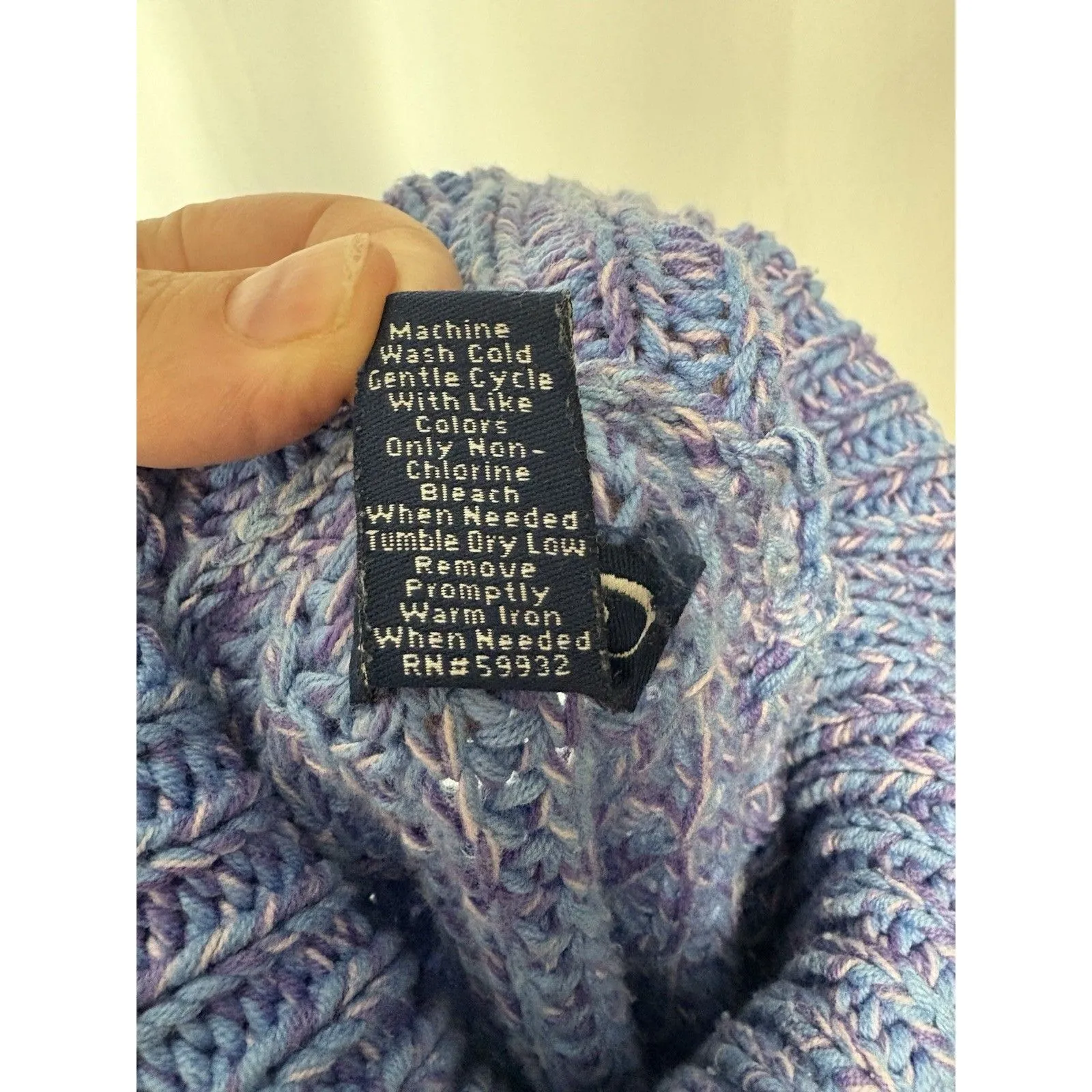 Vtg Y2K Early 2000s Multicolor Pastel Knitted Sweater Size Medium Rory Gilmore Blue - Image 7