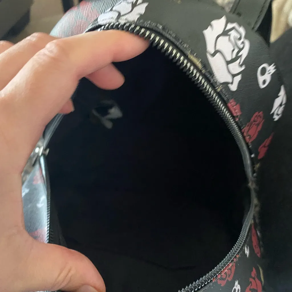 Nightmare Before Christmas Black Red Skulls Roses Jack & Sally Mini Backpack Bag - Image 10