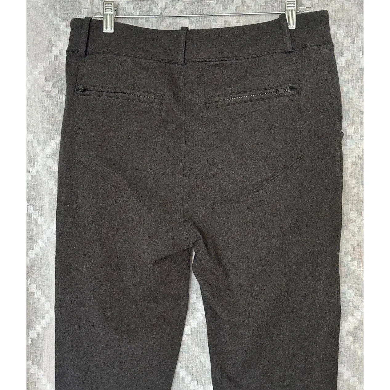 Lululemon Stress Less Pants Womens 8 Dark Gray French Terry Knit Pockets - Image 5