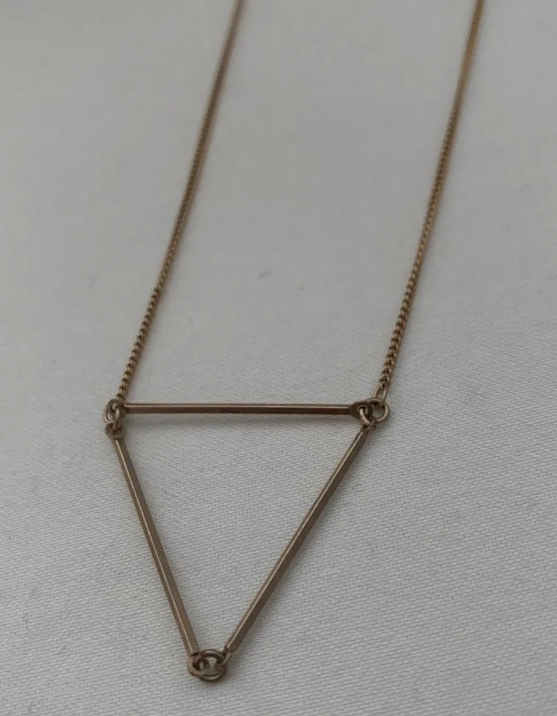 Gold Triangle Dainty Minimalist Necklace - Image 2