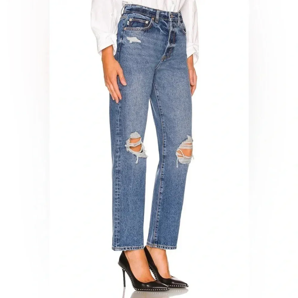 NWT Lovers and Friends Ryan High Rise Straight Jean - Distressed Denim - Image 12