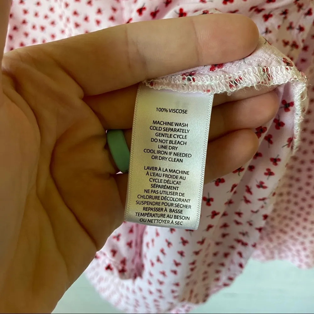 beachlunchlounge Button Down Poppy Shirt Red Sz Small - Image 6