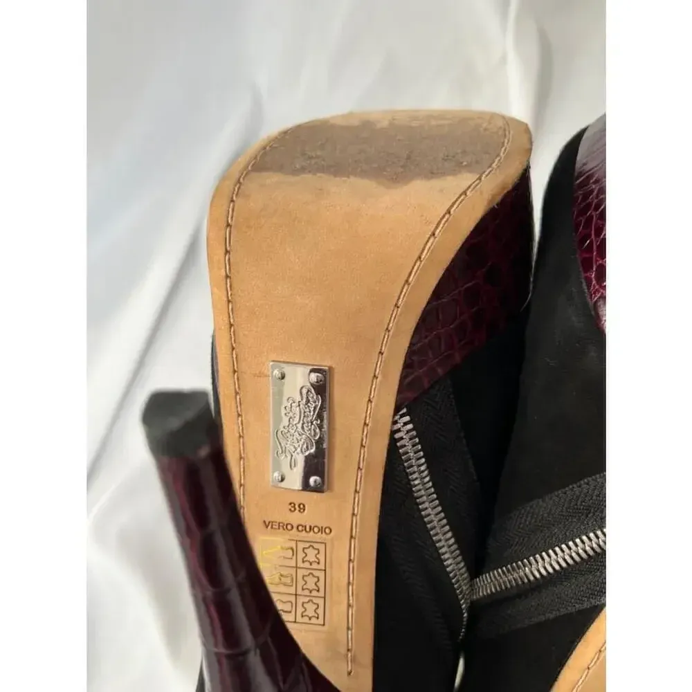 Alejandro ingelmo Black Suede Purple Platform‎ Bootie heels Size 39 - Image 6