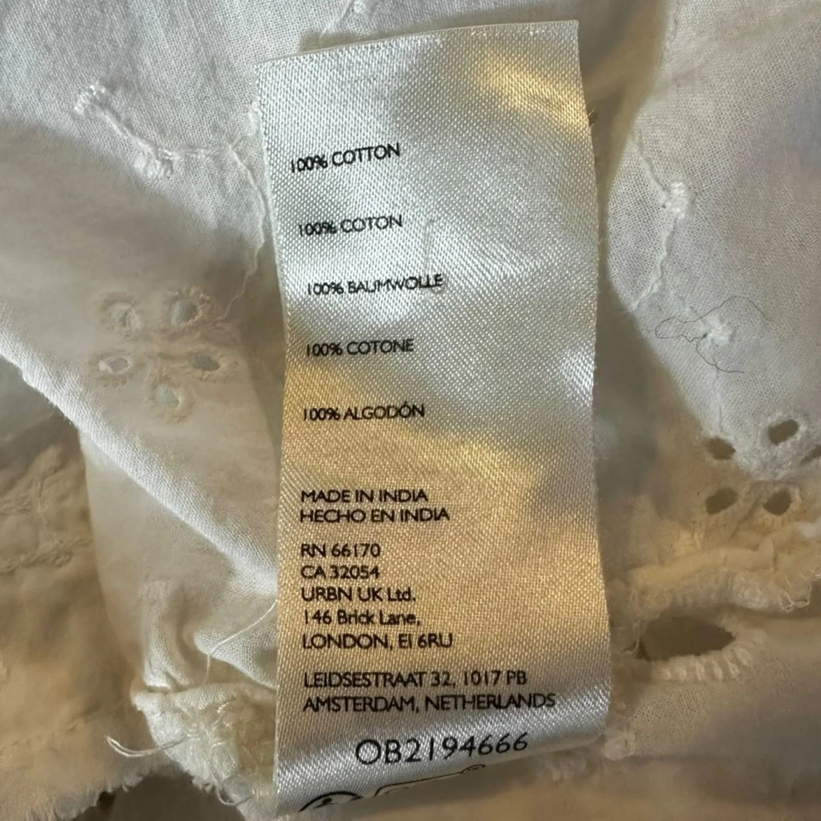 Free People Dainty Ethereal Cottage Mae Washed Eyelet Shirt in White Size XL - Image 13