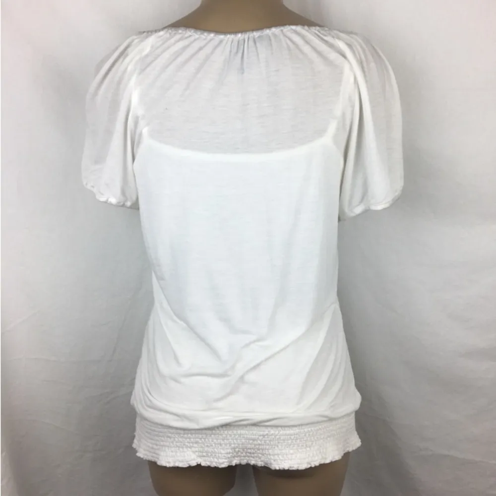 White Peasant Off Shoulder Blouse & Tank Top by White House Black Market M - Image 8