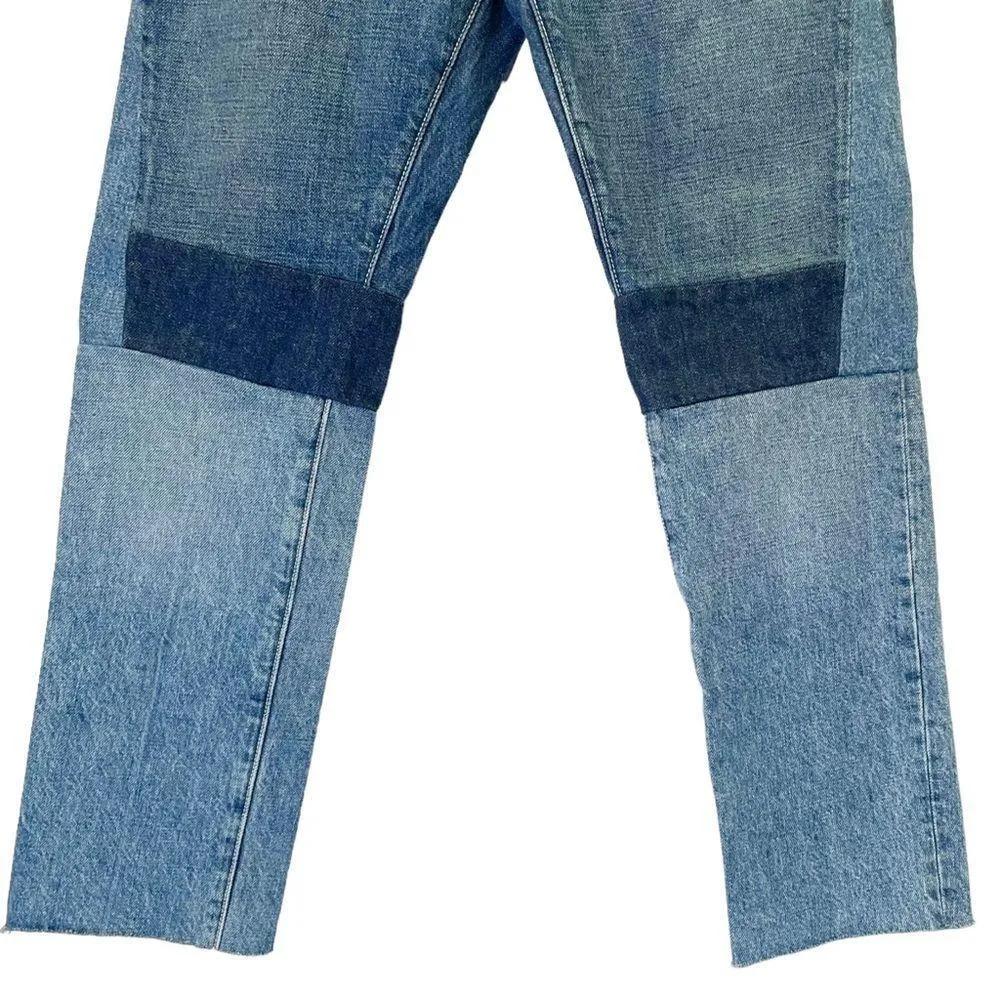 NWT Helmut Lang High-Rise Crop Slim Jeans in Vintage Blue Patchwork Size 27 | 4 - Image 8
