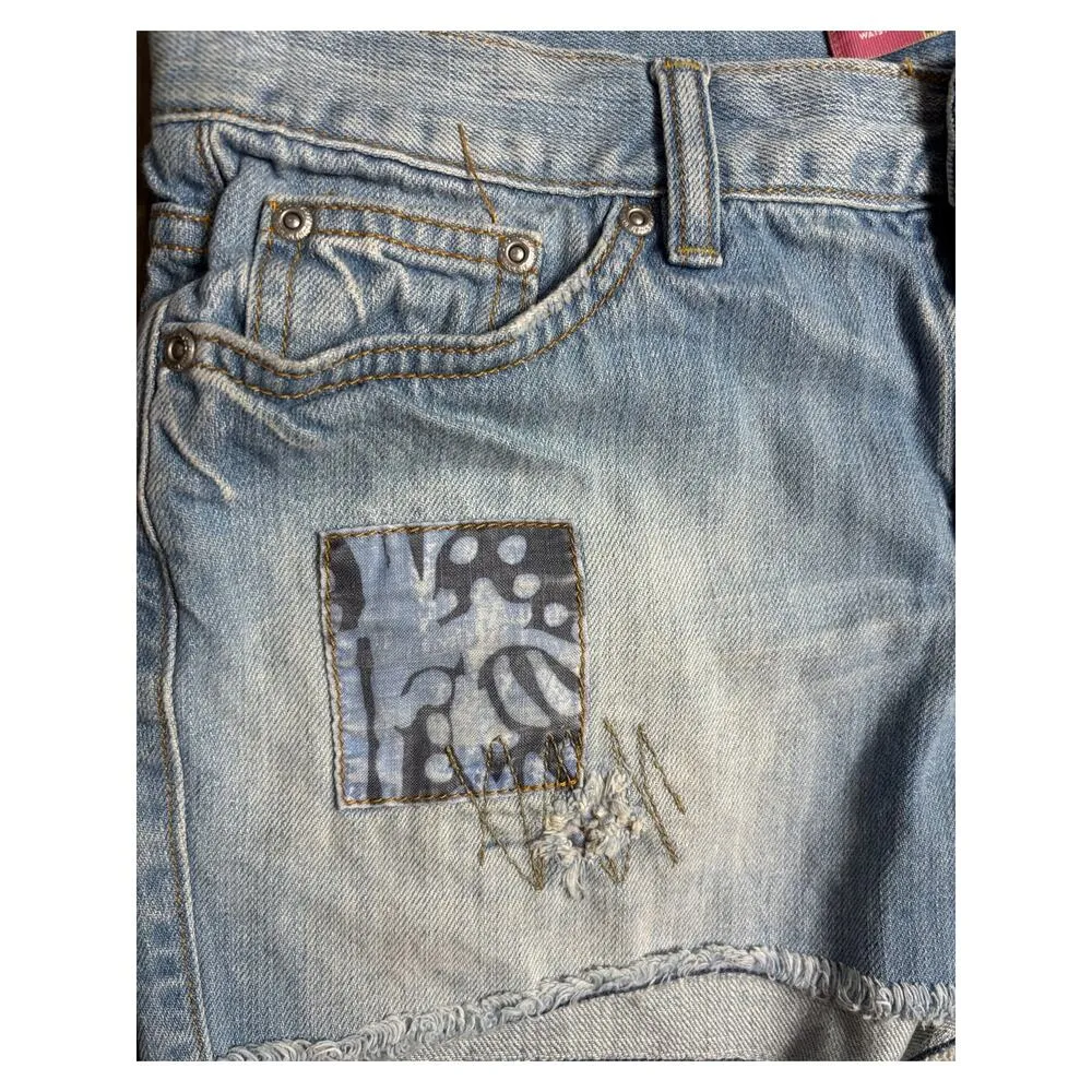 Old Navy Y2K patchwork ultra low rise denim jean shorts 8 - Image 3