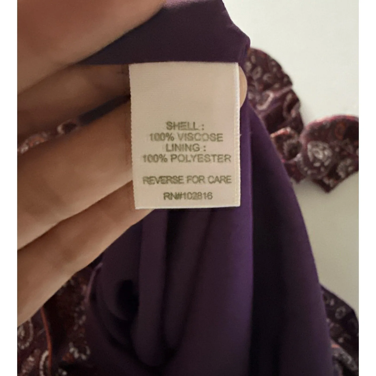 Garnet Hill Bohemian Pocket Paisley Detail 3/4 Sleeve Flowy Boho Dress Sz 08 - Image 11