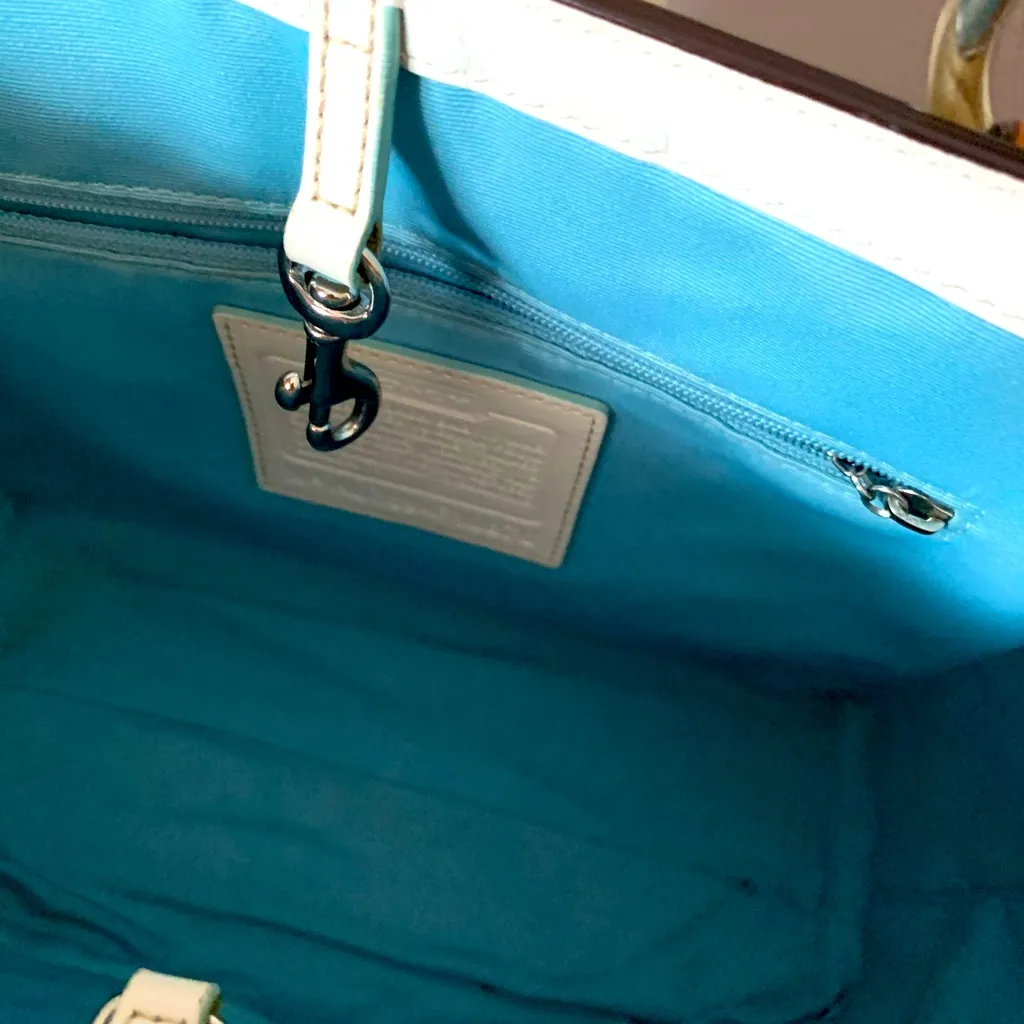 Coach RARE Vintage Limited Edition Signature Bee Flower Appliqué Tote Bag Y2K - Image 6