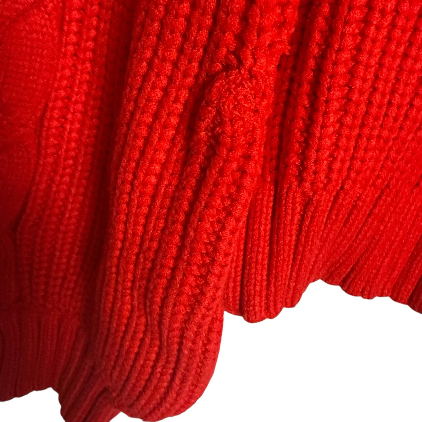 Louna Red Cable Knit Shoulder Cut Out Crewneck Pullover Sweater Size Large - Image 9