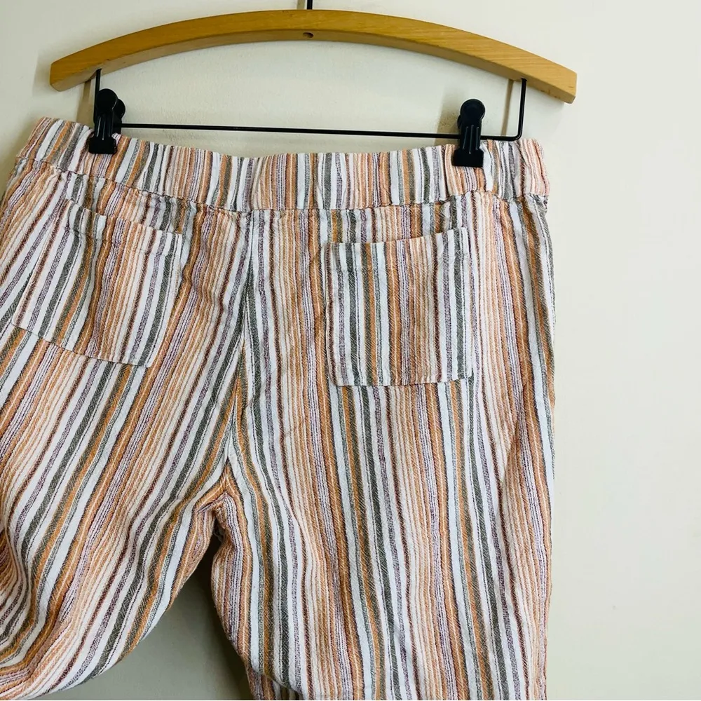 For Cynthia Linen Blend Striped Drawstring Pants size XL - Image 5