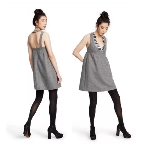 Anna Sui x Target NWT Grey Metallic Boucle’ Mini Halter Dress 20th Anniversary M Gray Size M - Image 2