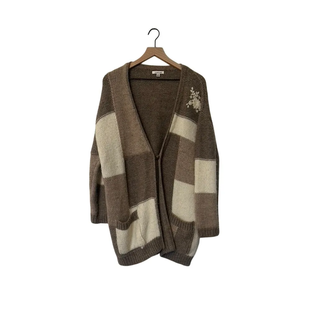 Johnny Was  Color Block Patchwork Floral Alpaca Cardigan - Image 4