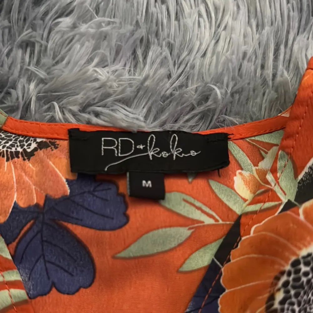 RD KoKo Orange Bell Sleeve Wrap Blouse Size M - Image 2