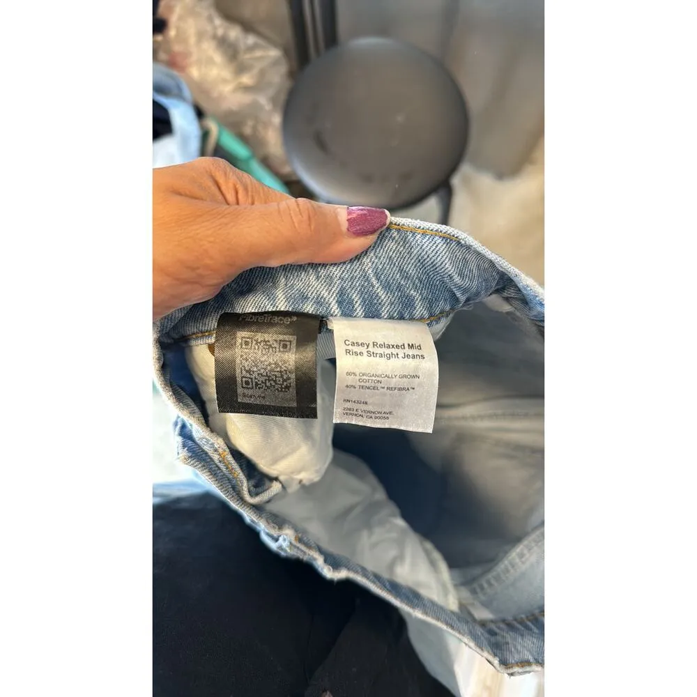 Reformation Jeans Casey Mid Rise Relaxed Straight Jeans classic versatile sz 25 - Image 9