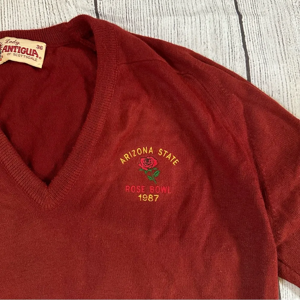 Vintage 1987 Lady Antigua Arizona State University Rose Bowl Sweater Size M - Image 8