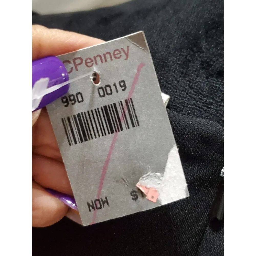 Vintage Liz Baker Black Polyester V-Neck Short Sleeve Knee Length Dress Size 20W - Image 8