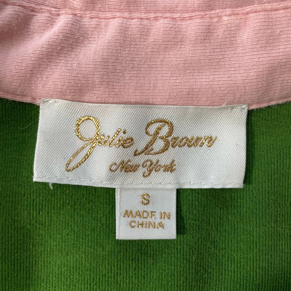 Julie Brown New York Preppy Tee Green w/ Pink Trimmed Polo Dress ~ Size Small - Image 7