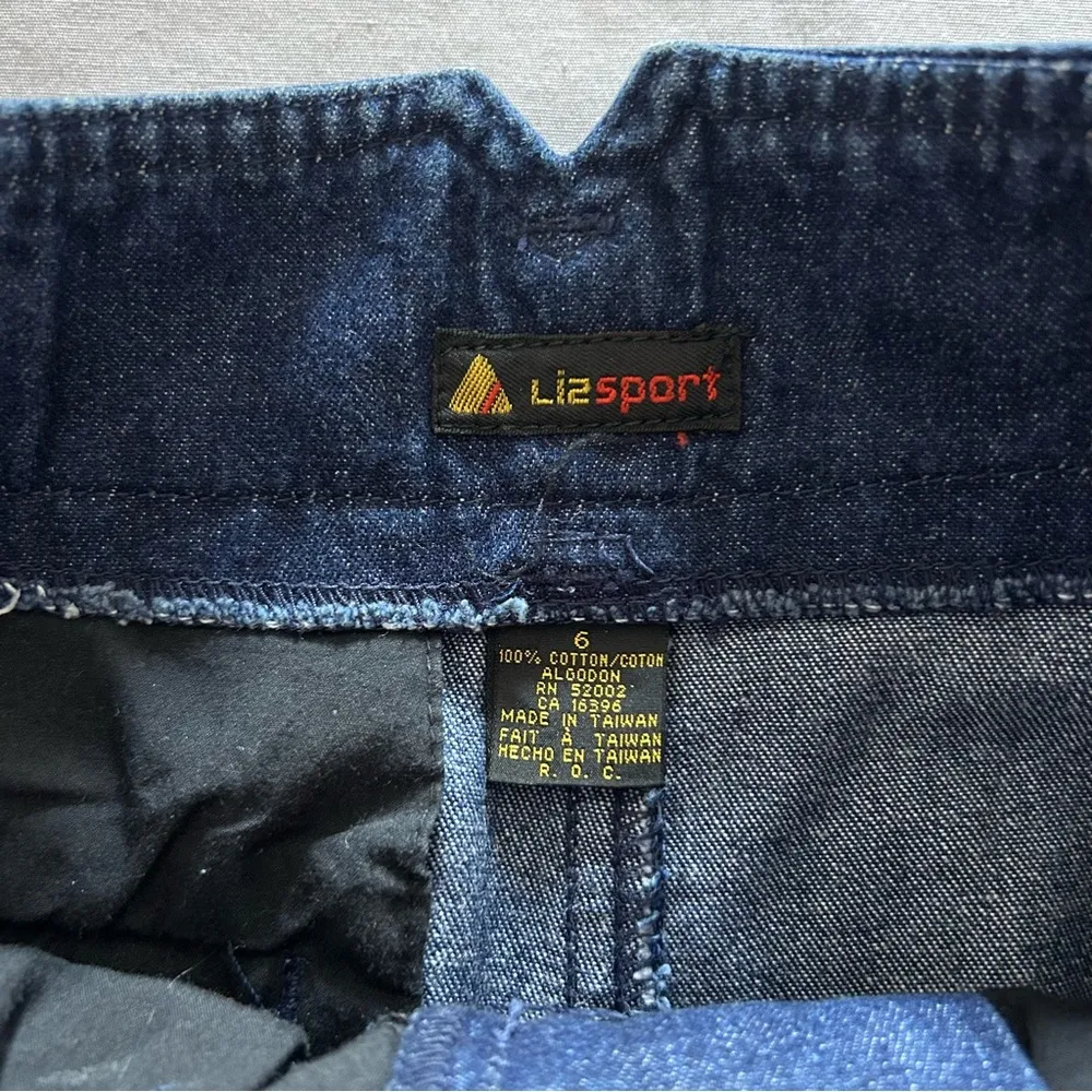 VTG 80s Liz Sport - Long Dark Blue Denim Skirt Midi Cotton - Size 6 - Image 3