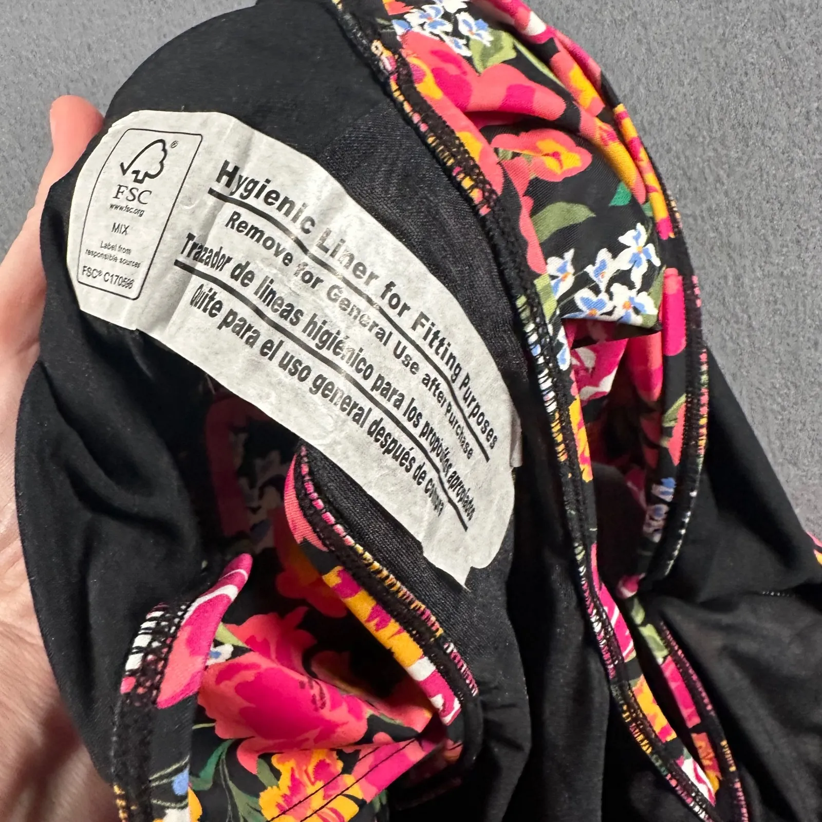 Time and Tru Mid Rise Bikini Swim Bottom Size 1X 16W 18W Blooming Floral Print Black - Image 9