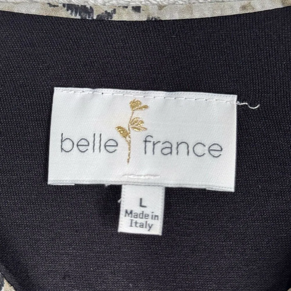 Bell France Blouse Womens Large Black Tan Snake Print Silk Blend Edgy Whimsigoth - Image 6