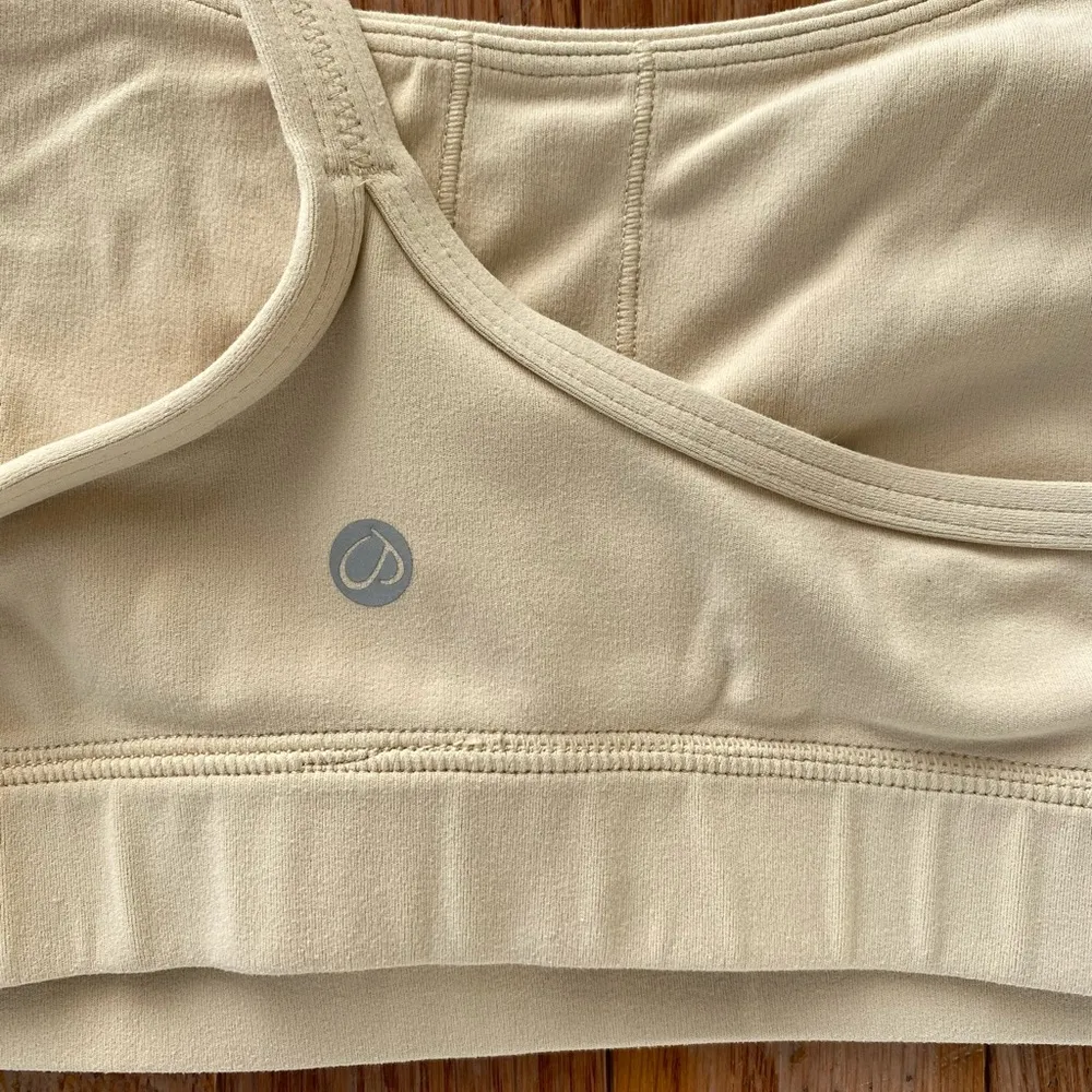 tan cream sports athletic bra - Image 4