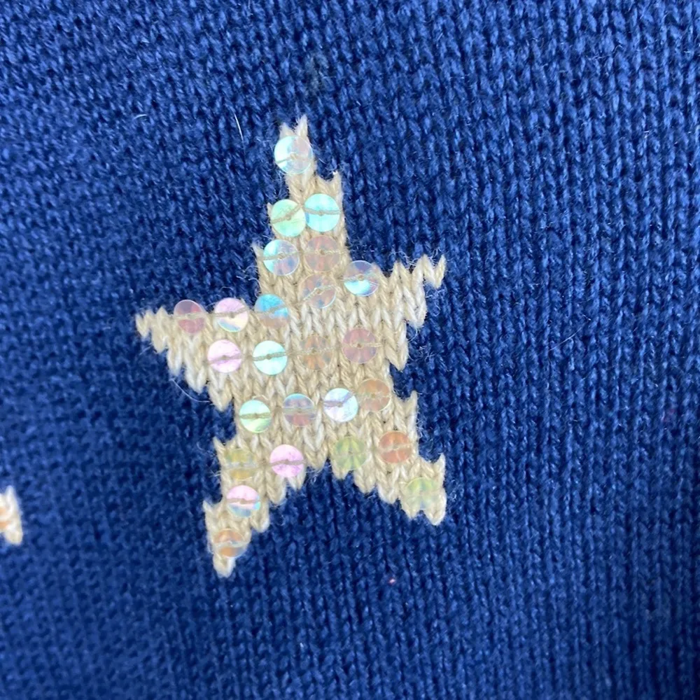 The Quacker Factory Button Down Knit Sweater American Flag Academia Size Large - Image 4