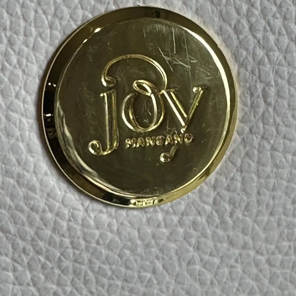 JOY Mangano Smart Chic pebbled Leather Double Decker Tote Taupe Purse Handbag - Image 2